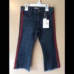 ⭐️2/$15- New Jack Denim (Janie and Jack) baby/kids jeans, adjustable, red stripe